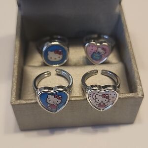 Hello Kitty Plastic Rings Size 4.75 Silver